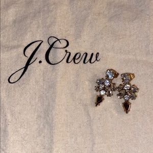 J. Crew Rhinestone & Gold Statement Earrings